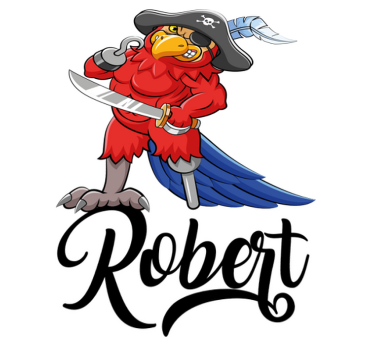 Χαλί με εκτύπωση ζώου φιγούρα παπαγάλου πειρατή - TenStickers