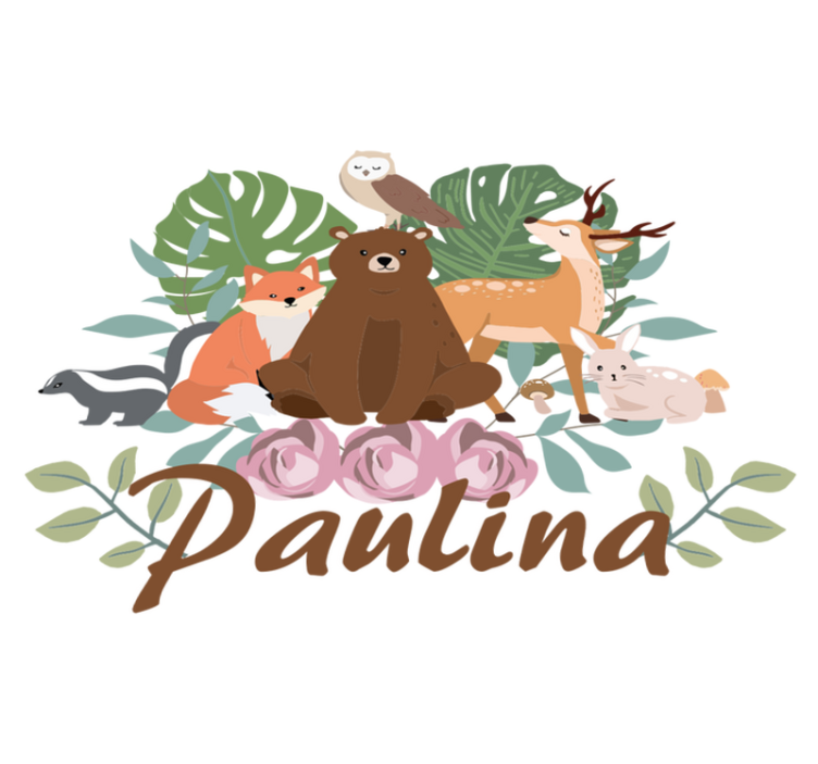 Χαλί με εκτύπωση ζώου Συγκέντρωση Δασικών Ζώων - TenStickers