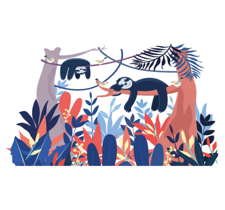 Χαλί με εκτύπωση ζώου Σκηνή παιχνιδιάρικων βραδύτων - TenStickers