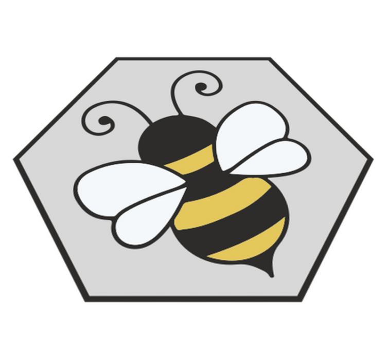 Χαλί με εκτύπωση ζώου σχέδιο με εξάγωνα μέλισσας - TenStickers