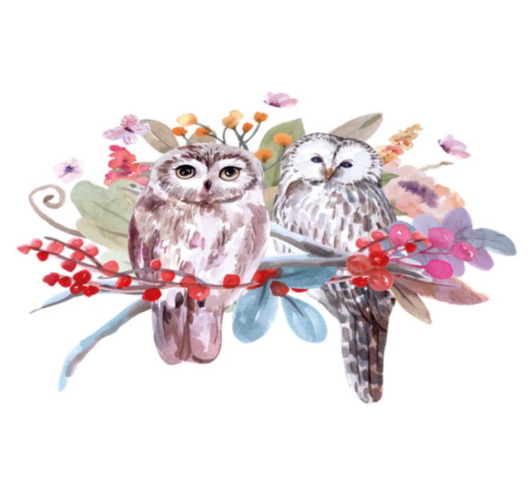 Χαλί με εκτύπωση ζώου Κουκουβάγιες στη Φύση - TenStickers