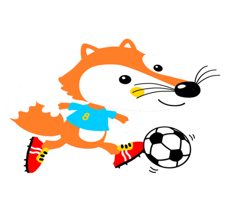 Χαλί με εκτύπωση ζώου και παιχνιδιάρικη φιγούρα αλεπούς - TenStickers