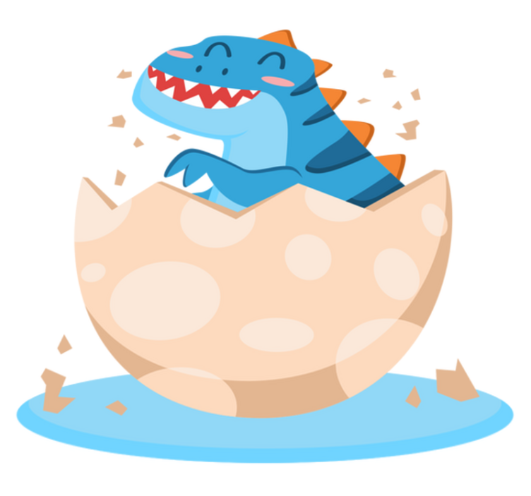 Χαλί με εκτύπωση ζώου Χαρούμενος Νεοσσός Δεινόσαυρος - TenStickers