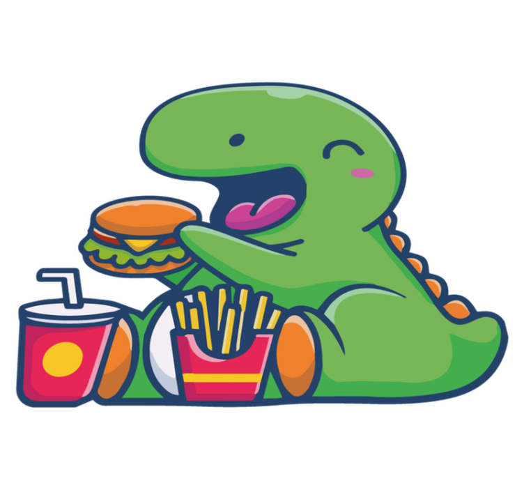 Χαλί με εκτύπωση ζώου Χαρούμενος Πράσινος Δεινόσαυρος - TenStickers