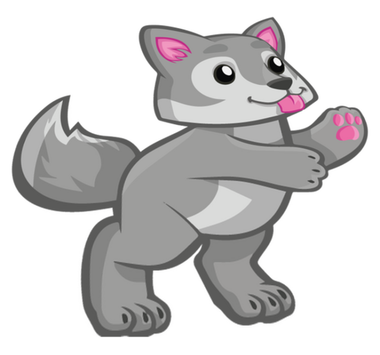 Χαλί με εκτύπωση ζώου χαρακτήρας παιχνιδιάρικου κουταβιού - TenStickers