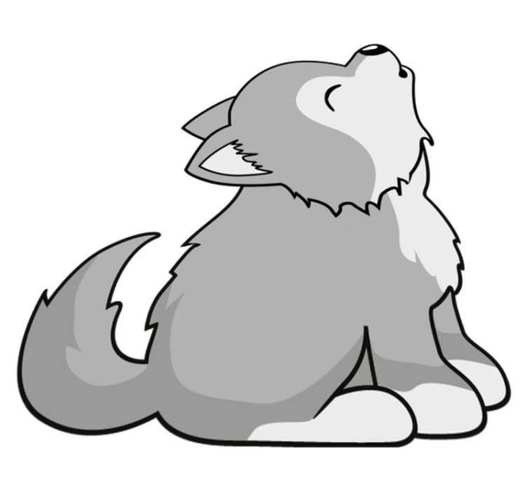 Χαλί με εκτύπωση ζώου από σχέδιο ουρλιαχτού σκύλου - TenStickers