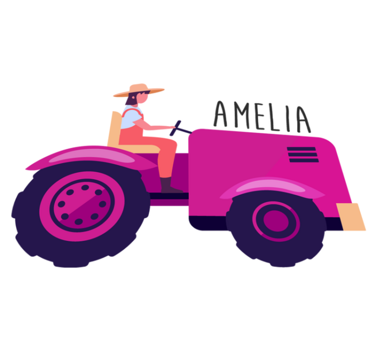 Χαλί με εκτύπωση ζώου Προσωποποιημένη περιπέτεια τρακτέρ - TenStickers