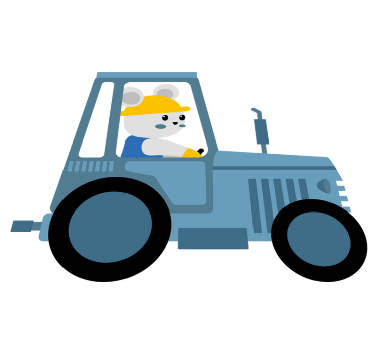 Χαλί με εκτύπωση ζώου Γλυκός Αρκούδος Αγρότης - TenStickers