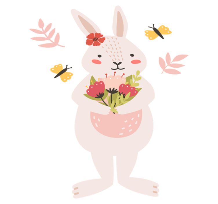 Χαλί με εκτύπωση ζώου σε χαριτωμένο σχέδιο κουνελιού - TenStickers