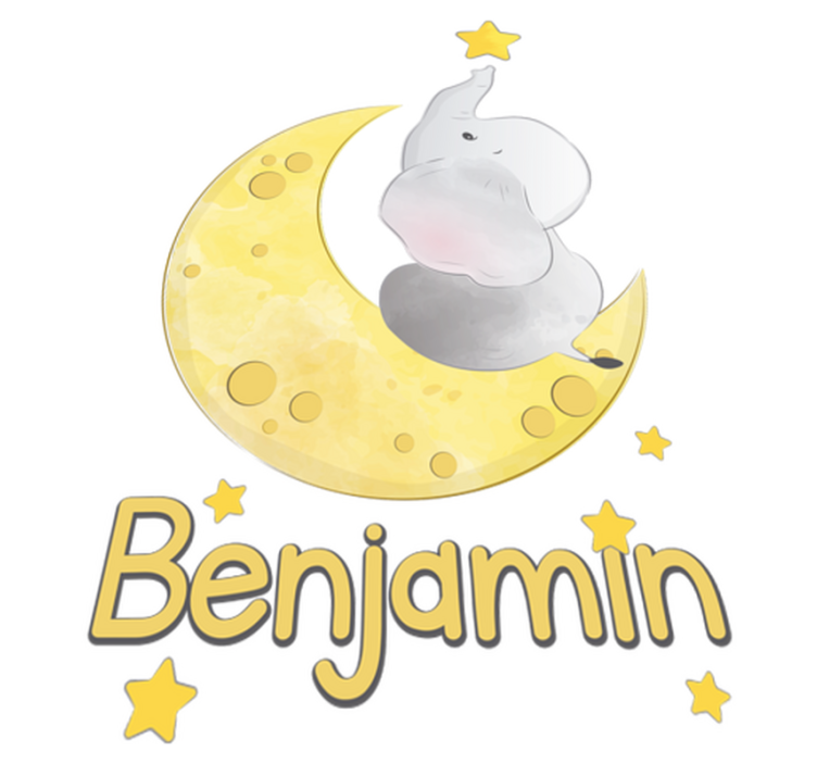 Xαλί με εκτύπωση ζώου φεγγάρι και αστέρια με όνομα - TenStickers