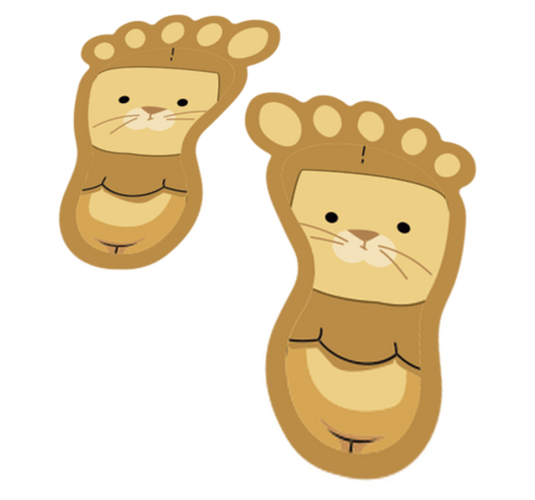 Χαλί με εκτύπωση ζώου και χαριτωμένα αποτυπώματα ζώων - TenStickers