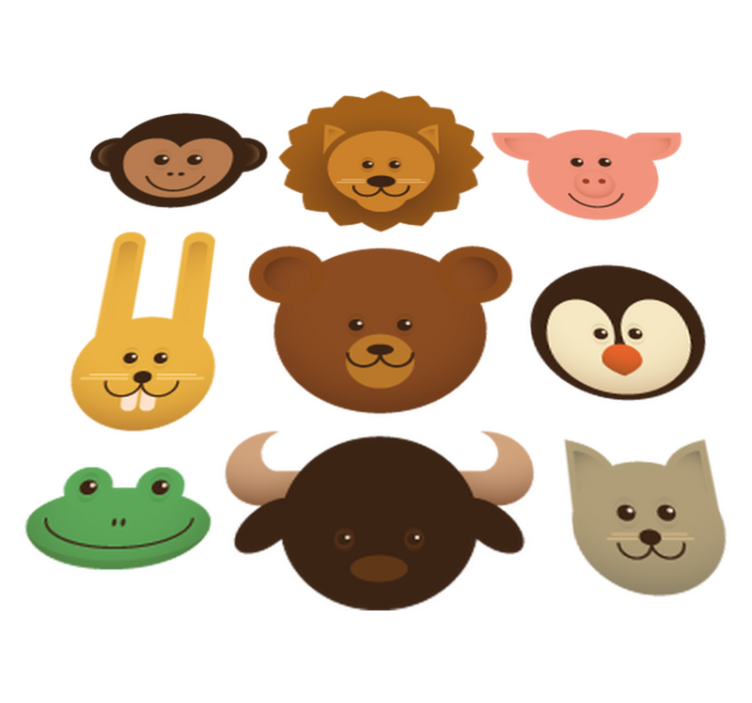 Xαλί με εκτύπωση ζώου Χαρούμενα πλάσματα - TenStickers