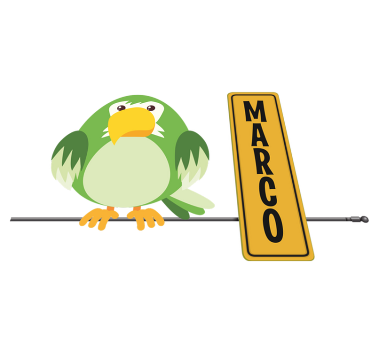 Χαλί με εκτύπωση ζώου παπαγάλος άγριου ζώου με όνομα - TenStickers