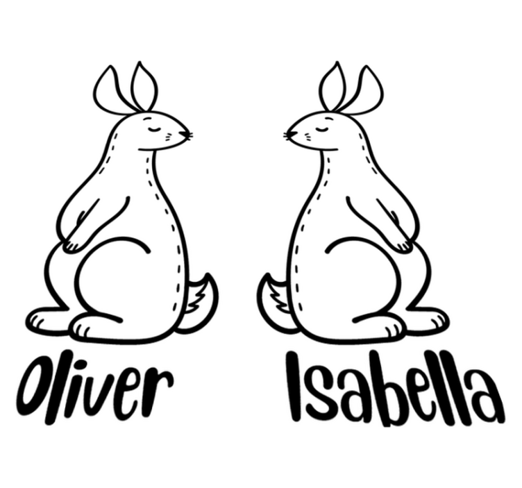 Χαλί με εκτύπωση ζώου και προσωποποιημένα λαγουδάκια - TenStickers