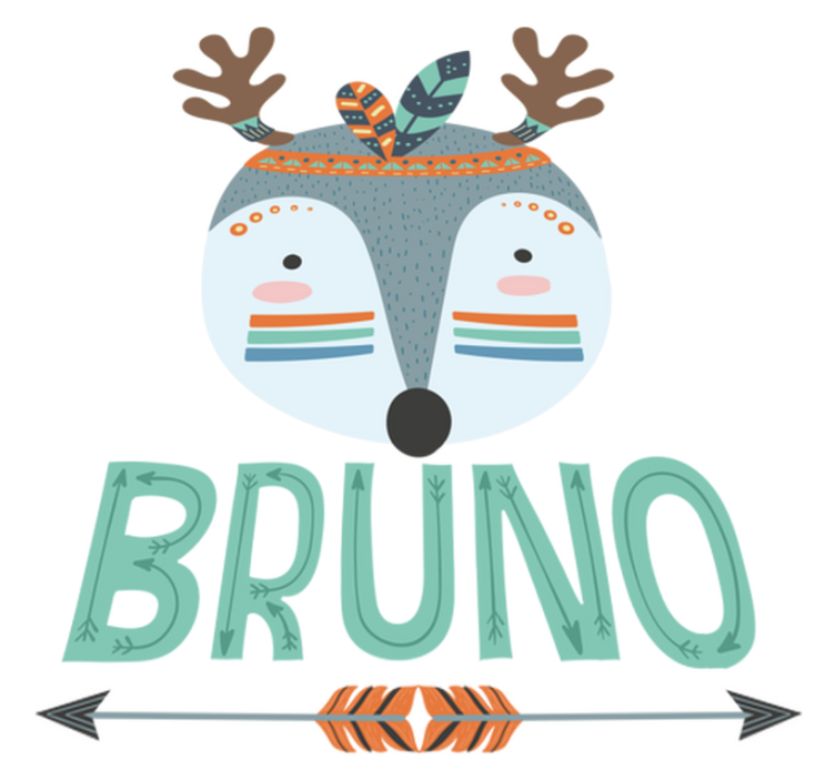 Χαλί με εκτύπωση ζώου μπλε νορβηγικό ελάφι με όνομα - TenStickers