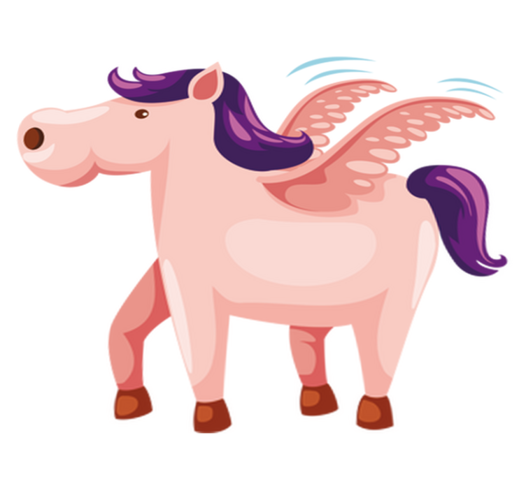 Χαλί με εκτύπωση ζώου πανέμορφο φτερωτό πόνυ - TenStickers