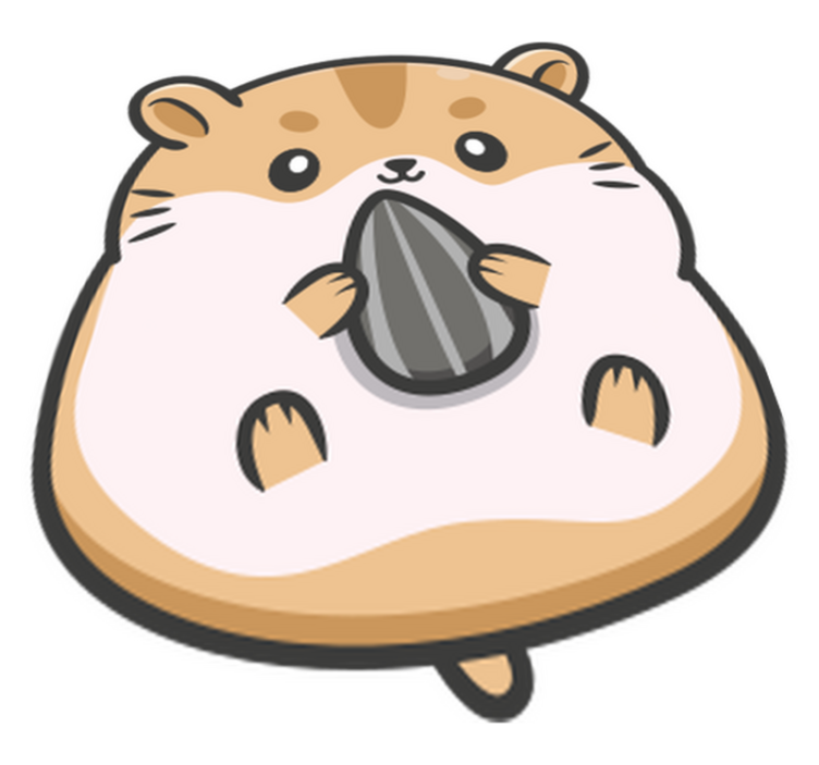 Χαλί με εκτύπωση ζώου Γλυκό Γραφικό Χάμστερ - TenStickers