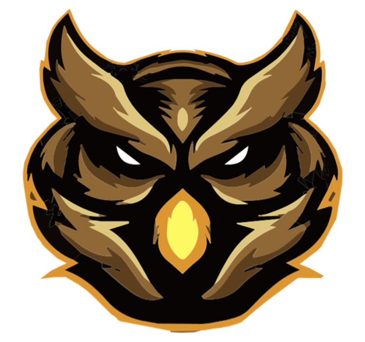 Xαλί με εκτύπωση ζώου Σφοδρό Έμβλημα Κουκουβάγιας - TenStickers