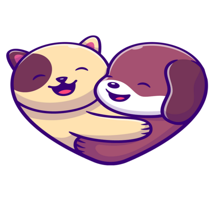 Χαλί με εκτύπωση ζώου Αγκαλιά με χαριτωμένα ζώα - TenStickers