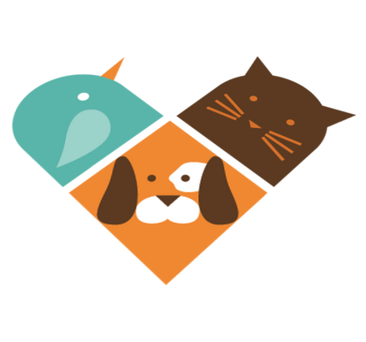 Χαλί με εκτύπωση ζώου σε πολύχρωμα πρόσωπα - TenStickers