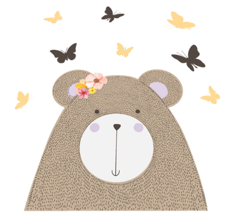 Χαλί με εκτύπωση ζώου σε παιχνιδιάρικο σχέδιο αρκούδας - TenStickers