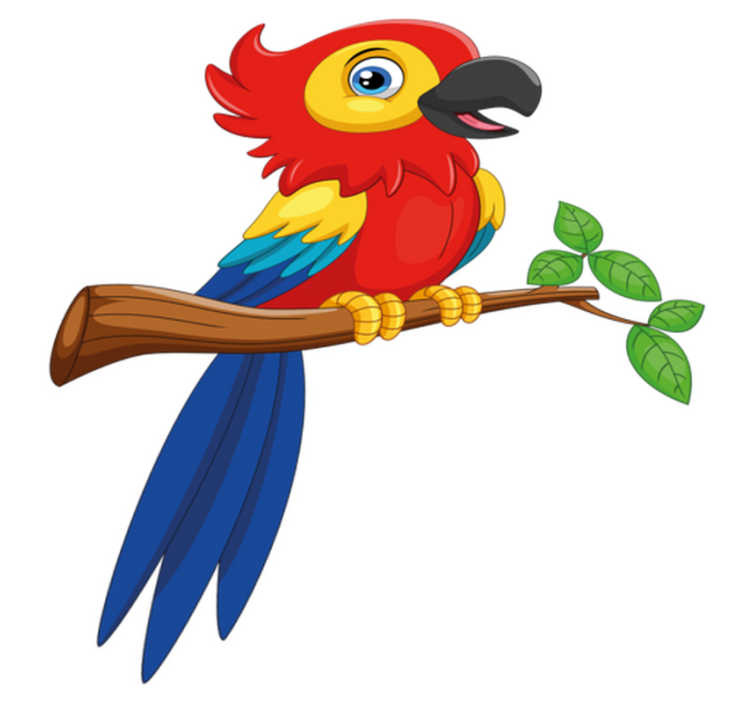 Χαλί με εκτύπωση ζώου με χρωματιστό παπαγάλο - TenStickers