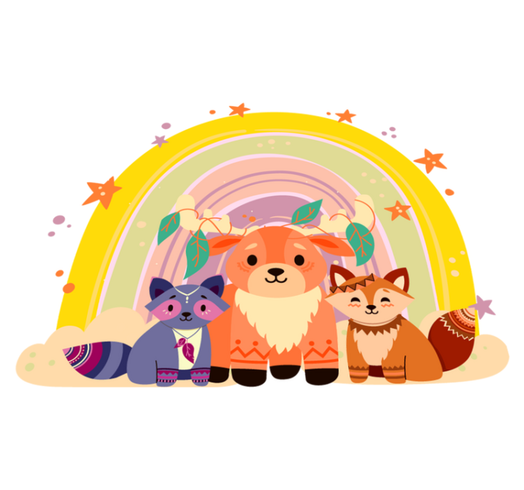 Χαλί με εκτύπωση ζώου Τρίο Γοητευτικών Πλασμάτων - TenStickers