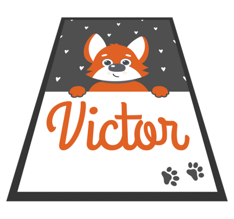 Χαλί με εκτύπωση ζώου αφίσα παιδιών με όνομα - TenStickers