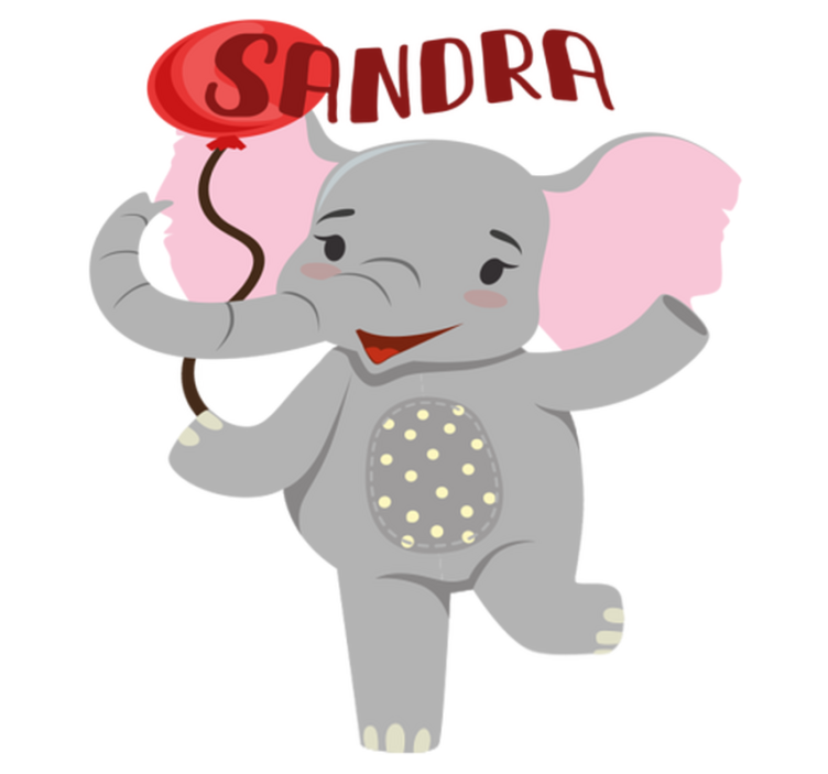 Χαλί με εκτύπωση ζώου Ελέφαντας και μπαλόνι - TenStickers