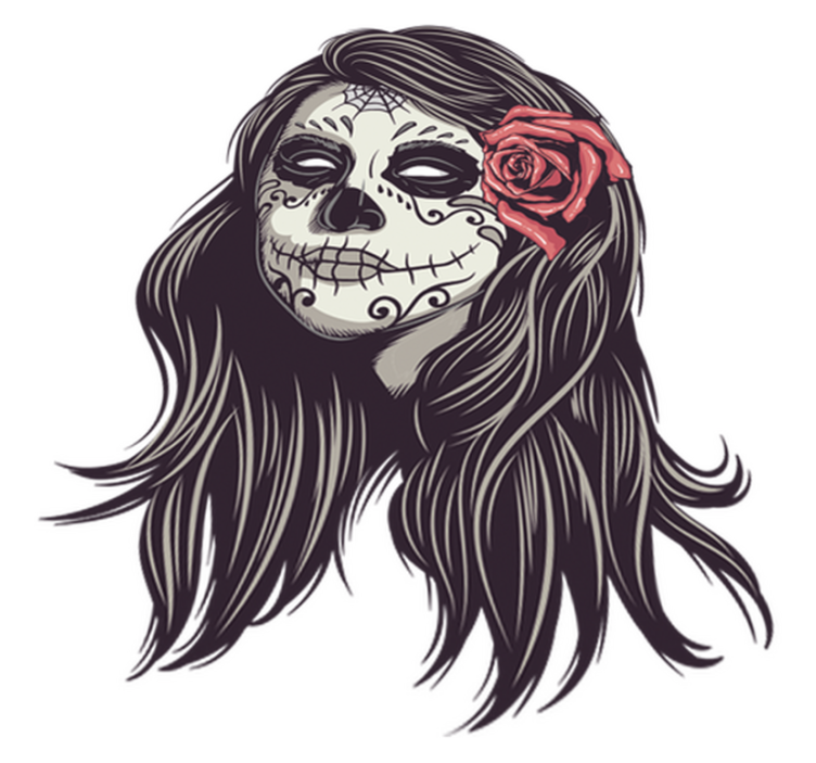 Χαλί βινυλίου Απόκριες Κορίτσι της ημέρας των νεκρών - TenStickers