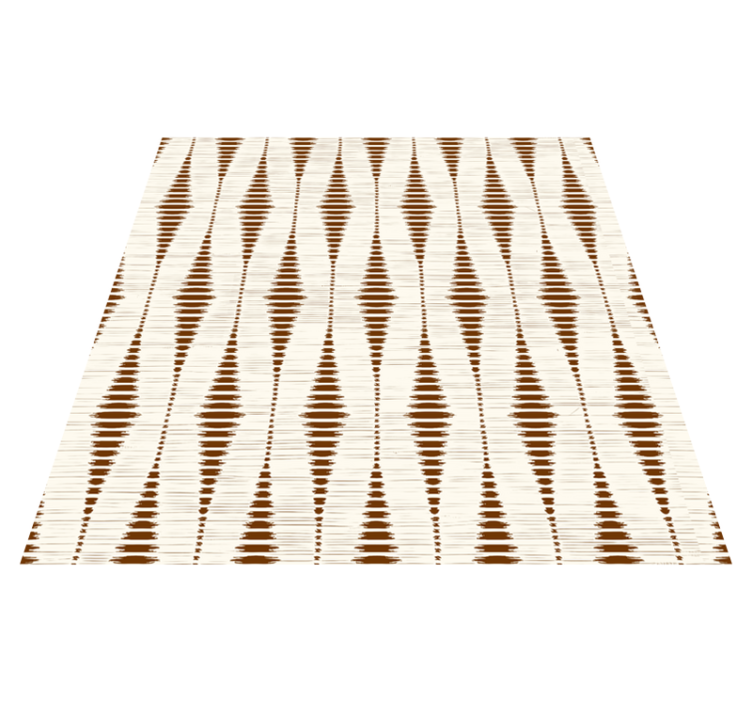 Χαλί γεωμετρικού σχεδιασμού καφέ ραμπάουλ ικάτ - TenStickers