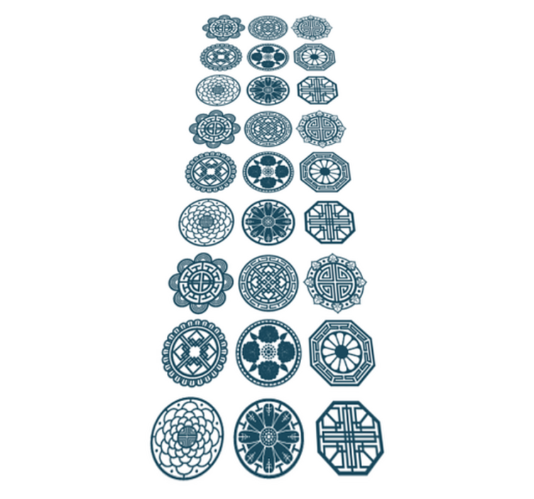 Χαλί γεωμετρικού σχεδιασμού κορεατικών σχημάτων - TenStickers