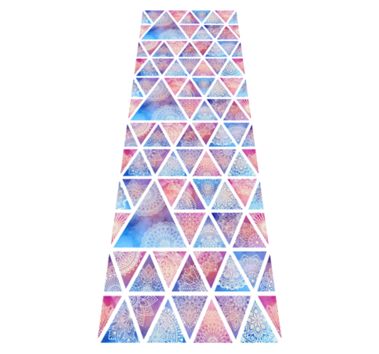 Χαλί γεωμετρικού σχεδιασμού με εθνολογικά λουλούδια τρίγωνα - TenStickers