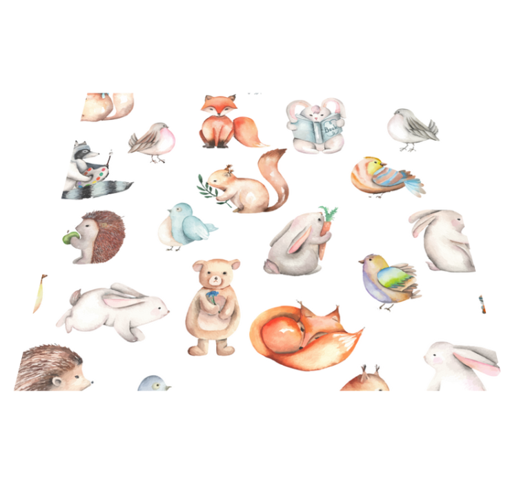Μοκέτα βινυλίου με απλά ζώα του δάσους - TenStickers