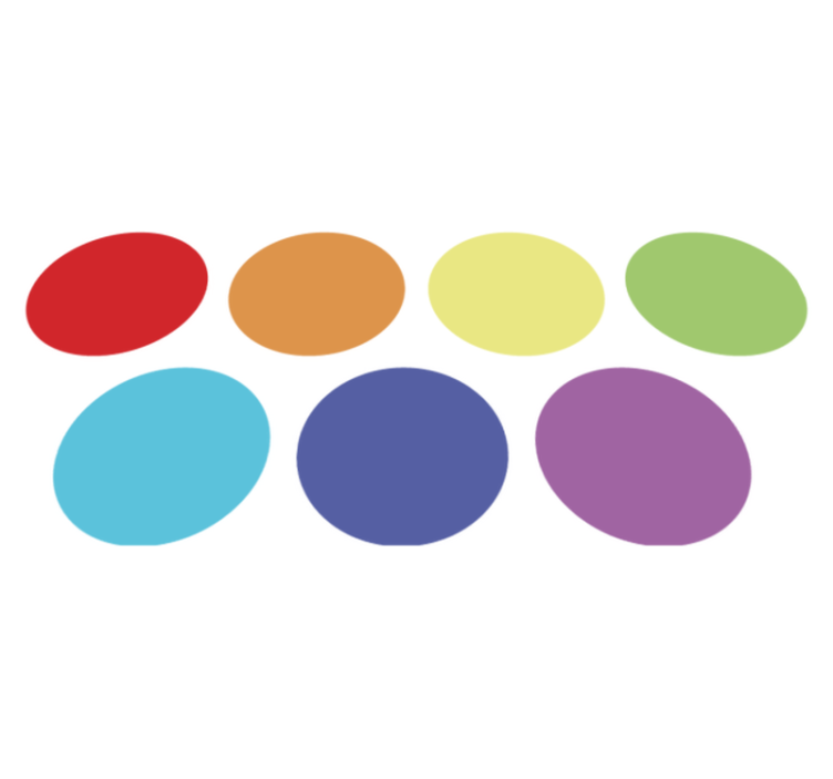 Χαλί γεωμετρικού σχεδιασμού με πολύχρωμες μεγάλες κουκίδες - TenStickers