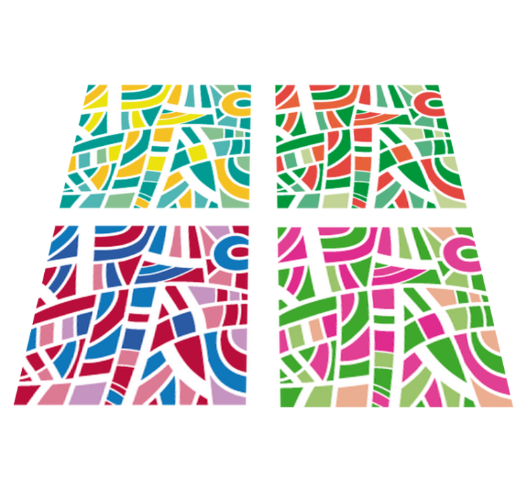 Χαλί γεωμετρικού σχεδιασμού πολύχρωμες πλακίδες - TenStickers