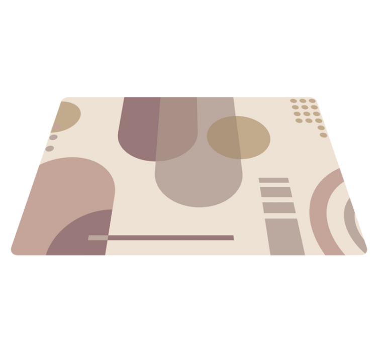 Χαλί γεωμετρικού σχεδιασμού καφέ μοντέρνα τέχνη - TenStickers