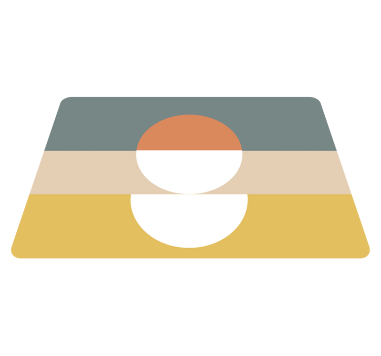 Χαλί γεωμετρικού σχεδιασμού με 3 ρίγες και κύκλους - TenStickers