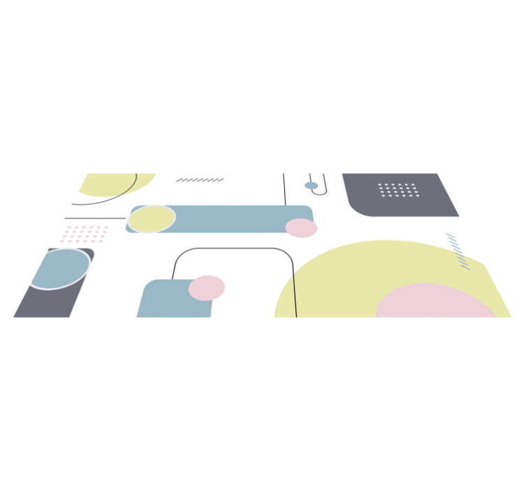 Χαλί γεωμετρικού σχεδιασμού σε παστέλ γεωμετρικό φόντο - TenStickers