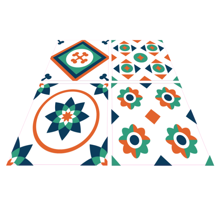 Χαλί γεωμετρικού σχεδιασμού με γεωμετρικά πλακάκια - TenStickers