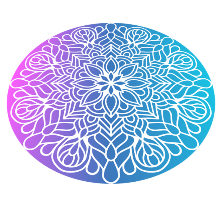 Χαλί γεωμετρικού σχεδιασμού με ζωντανό κυκλικό μοτίβο - TenStickers