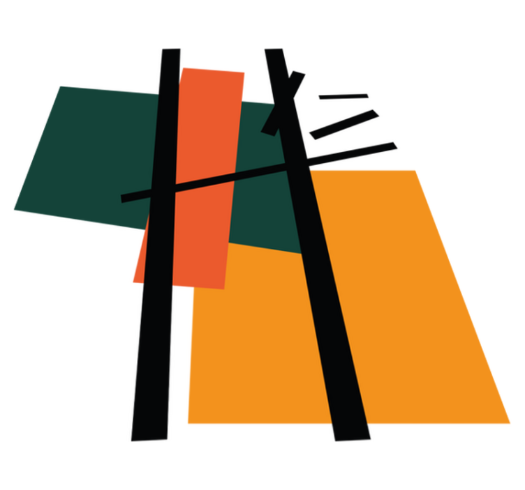 Χαλί γεωμετρικού σχεδιασμού με Αφηρημένα Χρωματικά Τμήματα - TenStickers