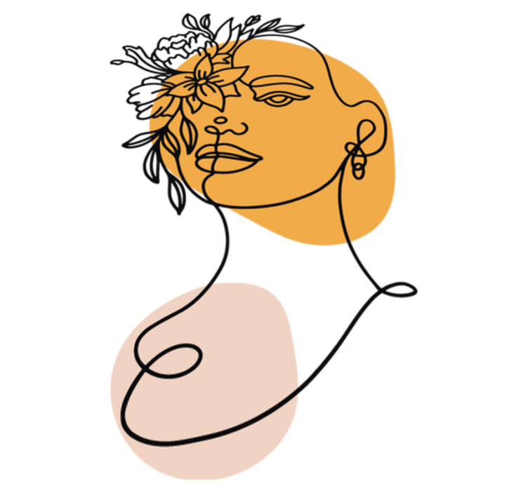 Χαλί κρεβατοκάμαρας μινιμαλιστική απεικόνιση γυναίκας - TenStickers