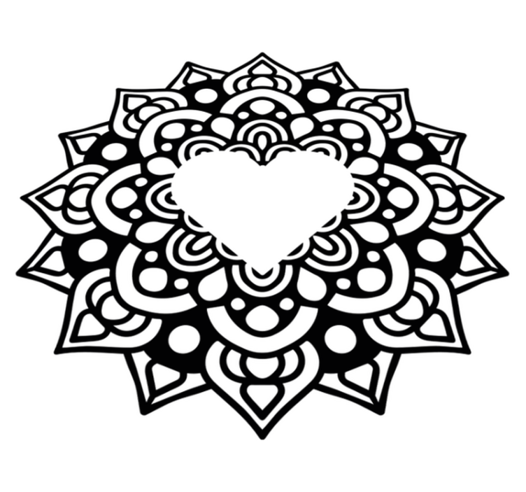 Χαλί κρεβατοκάμαρας Μαντάλα με καρδιά - TenStickers