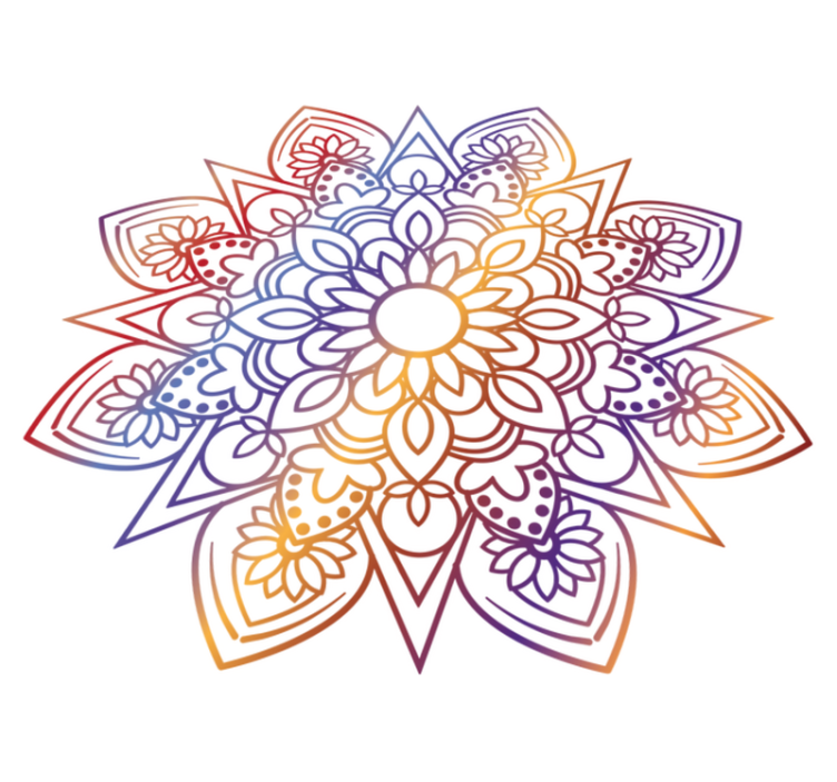 Χαλί κρεβατοκάμαρας ζωντανό φλογερό μαντάλα - TenStickers