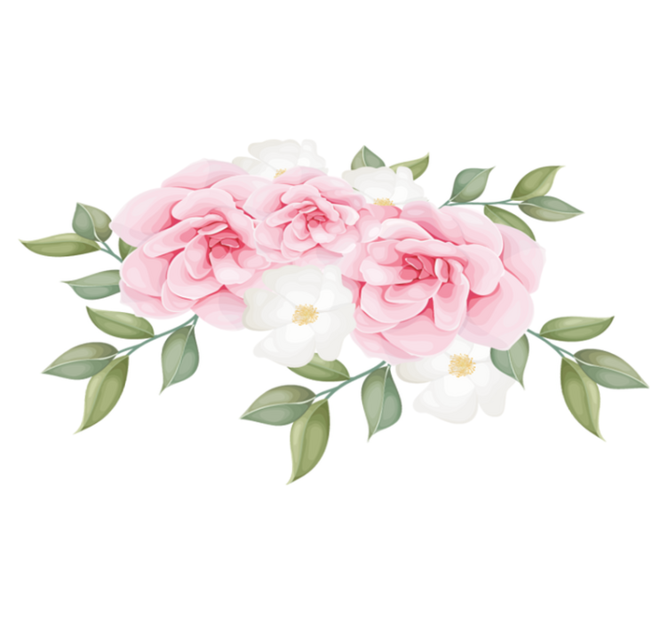 Χαλί κρεβατοκάμαρας με κομψά λουλούδια σε ροζ - TenStickers