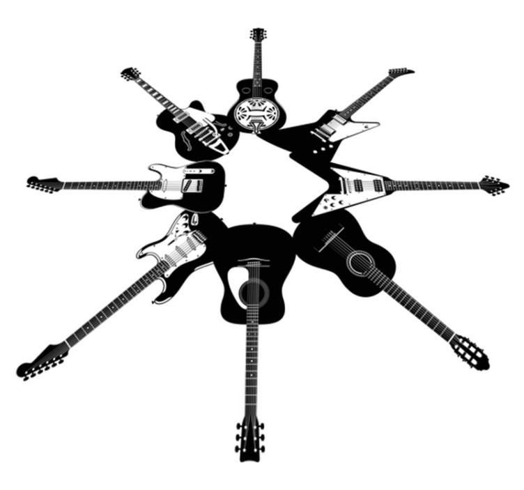 Χαλί κρεβατοκάμαρας κιθάρες σε κύκλο - TenStickers