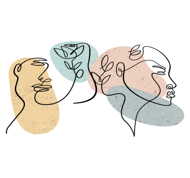 Χαλί κρεβατοκάμαρας με σχέδια γυναικείων προσώπων - TenStickers