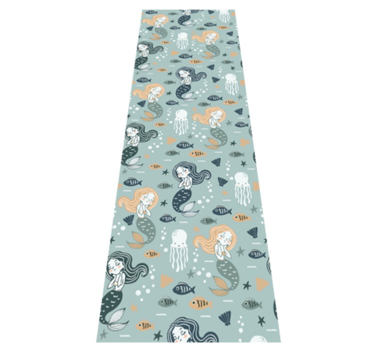 Χαλί κρεβατοκάμαρας με σχέδιο μπλε μαγική γοργόνα - TenStickers
