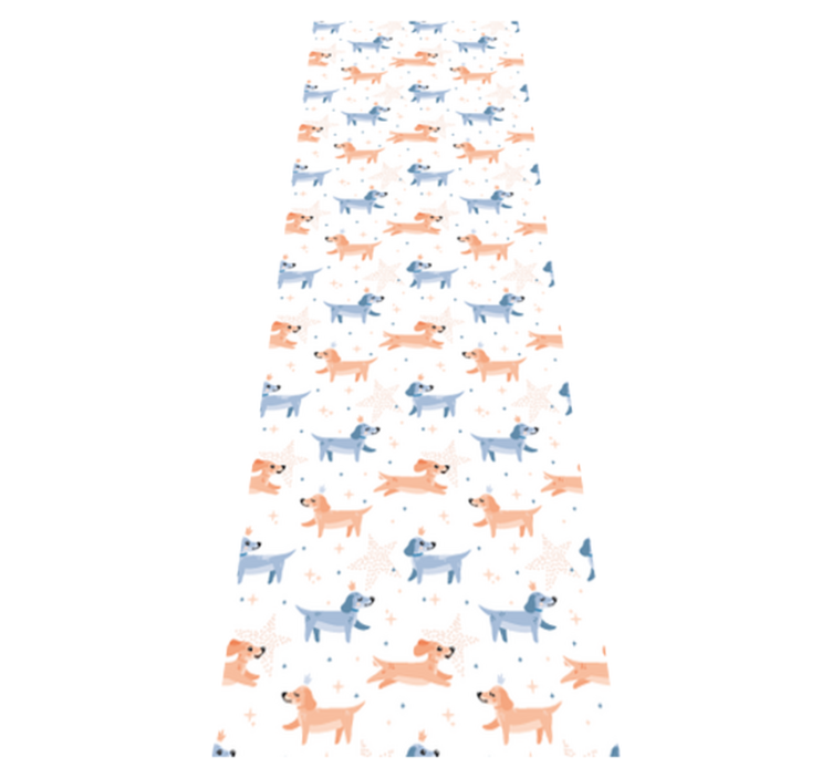 Χαλί κρεβατοκάμαρας με χαριτωμένα σκυλάκια με στέμμα - TenStickers